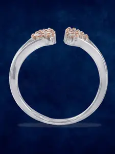 Taraash Set Of 2 925 Sterling Silver Rose Gold-Plated CZ Studded Toe Rings
