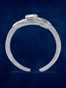 Taraash 92.5 Sterling Silver & CZ-Studded Toe Rings