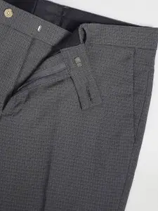Arrow Men Mid-Rise Geometric Printed Woven Design Formal Trouser