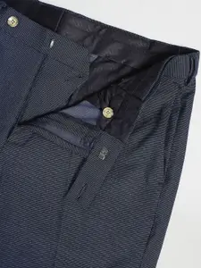 Arrow Men Mid-Rise Patterned Dobby Formal Trousers