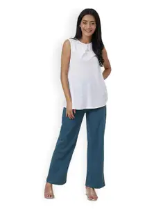 Fabindia Chikankari Embroidered Sleeveless Cotton Top