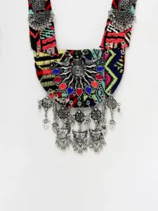 Moedbuille Brass Silver-Plated Oxidised Necklace