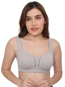 PLUMBURY Full Coverage Lightly Padded Side Shaper Seamless Rapid Dry Minimizer Bra