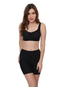 PLUMBURY Full Coverage Lightly Padded Side Shaper Seamless Rapid Dry Minimizer Bra