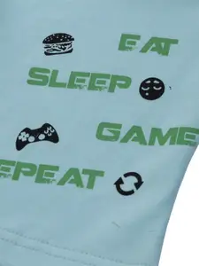 Gini and Jony Boys Typography Printed Mid-Rise Cotton Shorts