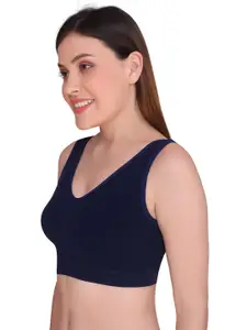 PLUMBURY Full Coverage Moisture Wicking Seamless Rapid Dry Workout Bra