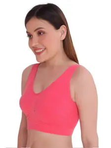 PLUMBURY Full Coverage Moisture Wicking Seamless Rapid Dry Workout Bra