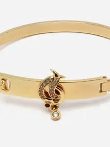 Aazeen Gold-Plated American Diamond Bangle-Style Bracelet