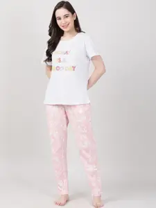 mackly Ethnic Motifs Printed Pure Cotton Night Suit