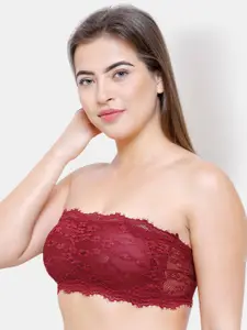 NOIRA Lace Half Coverage Lightly Padded All Day Comfort Bandeau Bra