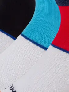 WROGN Men Pack of 3 Colourblocked Ankle-Length Socks