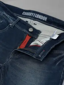 Canary London Men Smart Skinny Fit Low-Rise Light Fade Clean Look Stretchable Jeans