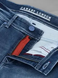 Canary London Men Smart Skinny Fit Low-Rise Light Fade Clean Look Stretchable Jeans