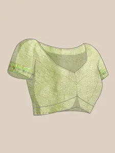 Silk Land Green Zari Silk Blend Paithani Saree