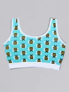 DChica Printed Full Coverage All Day Comfort Seamless Cotton Workout Bra