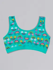 DChica Printed Full Coverage All Day Comfort Seamless Cotton Workout Bra