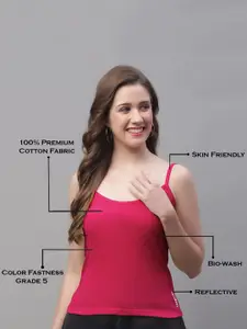 Friskers Pack Of 2 Cotton Shoulder Straps Camisoles