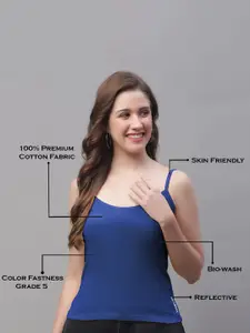 Friskers Pack Of 2 Cotton Shoulder Straps Camisoles