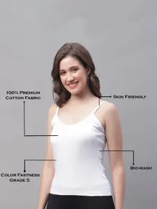 Friskers Pack Of 2 Cotton Shoulder Straps Camisoles