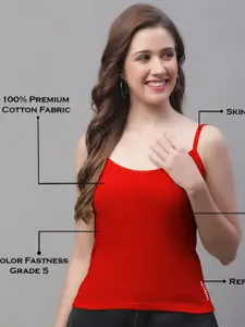 Friskers Pack Of 2 Cotton Scoop Neck Bio-Wash Camisoles