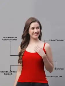 Friskers Pack Of 2 Cotton Scoop Neck Bio-Wash Camisoles