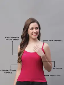 Friskers Pack Of 2 Cotton Shoulder Straps Camisoles