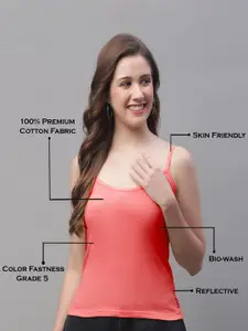 Friskers Pack Of 2 Cotton Scoop Neck Bio-Wash Camisoles