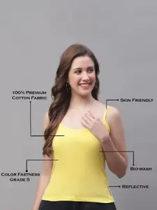 Friskers Pack Of 2 Cotton Shoulder Straps Camisoles