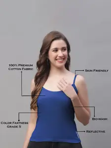 Friskers Pack Of 2 Cotton Shoulder Straps Camisoles