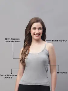 Friskers Pack Of 2 Cotton Shoulder Straps Camisoles