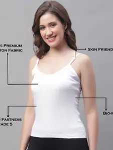 Friskers Pack Of 2 Cotton Scoop Neck Bio-Wash Camisoles