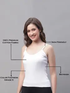 Friskers Pack Of 2 Pure Cotton Camisoles