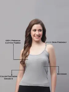Friskers Pack Of 2 Pure Cotton Camisoles