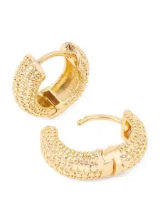 Accessorize London Women's Gold Mini Chunky Textured Hoop Earring