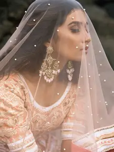 FABPIXEL Embroidered Sequinned Semi-Stitched Lehenga Choli With Dupatta