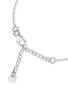 Zavya Women Silver-Toned Sterling Silver Cubic Zirconia Rhodium-Plated Charm Bracelet