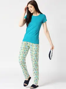 zebu Floral Printed Pure Cotton Night Suit