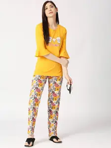 zebu Floral Printed Pure Cotton Night Suit