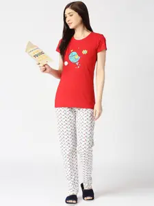 zebu Graphic Printed Pure Cotton Night Suit