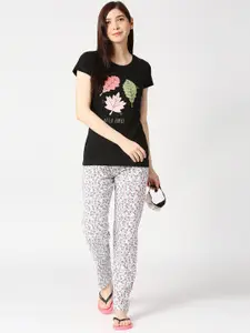 zebu Graphic Printed Pure Cotton Night Suit