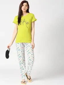 zebu Graphic Printed Pure Cotton Night Suit