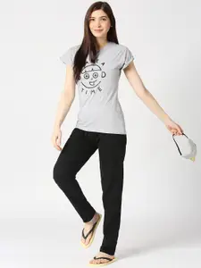 zebu Typogarphy Printed Pure Cotton Night Suit