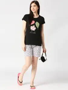 zebu Floral Printed Pure Cotton Night Suit