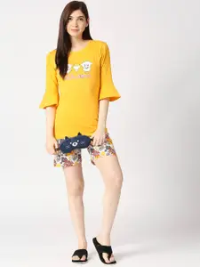 zebu Graphic Printed Pure Cotton Night Suit