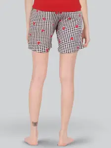 LYRA Women Conversational Printed Mid-Rise Cotton Lounge Shorts