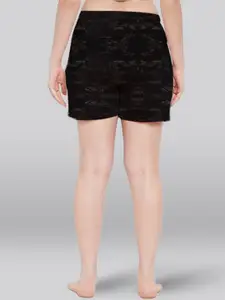 LYRA Women Abstract Printed Mid -Rise Cotton Lounge Shorts