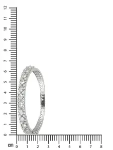 Anouk Women Silver-Plated American Diamond Bangle-Style Bracelet