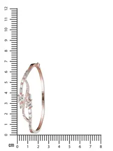Anouk Women Rose Gold-Plated American Diamond Bangle-Style Bracelet