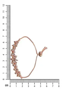 Anouk Women Rose Gold-Plated American Diamond Link Bracelet