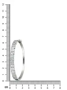 Anouk Women Silver-Plated American Diamond Bangle-Style Bracelet